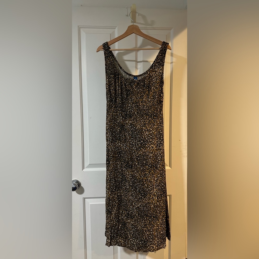 Old Navy Brown Leopard Print Midi Dress